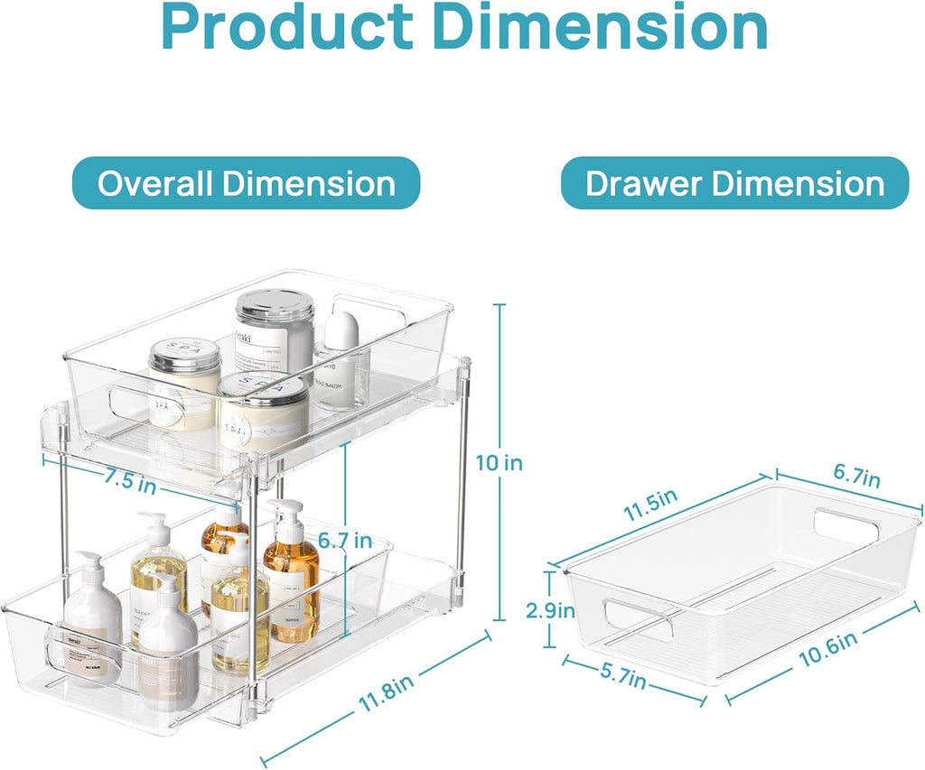 4 Pack Pull Out Bathroom under Sink Organizer (S-Standard)