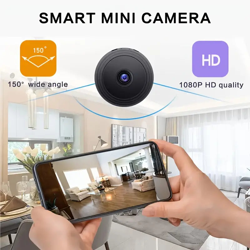 2026 New 3Pc Smart HD A9 Camera, 1080P Wide-Angle Lens, Night Vision, Motion Detection, APP Remote Control Viewing - Portable Indoor/Outdoor Car Interior Accessory for Pets