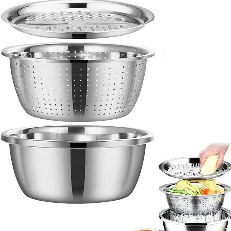 3-in-1 stainless steel strainer set - view 2
