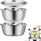 3-in-1 stainless steel strainer set - view 2
