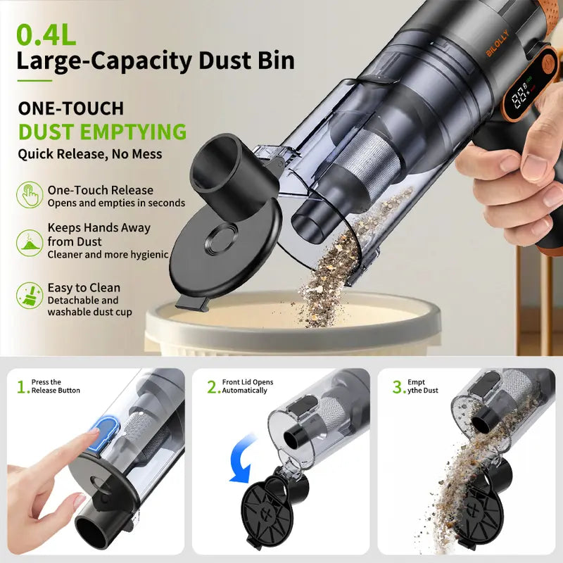 Cordless handheld vacuum and air duster - view 7