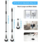 Electric Spin Scrubber – 8 Brush Heads, 54" Extendable Handle