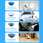 Electric Spin Scrubber – 8 Brush Heads, 54" Extendable Handle