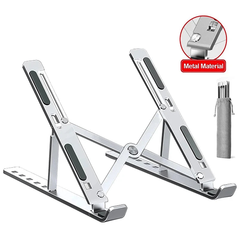 Foldable aluminum laptop stand