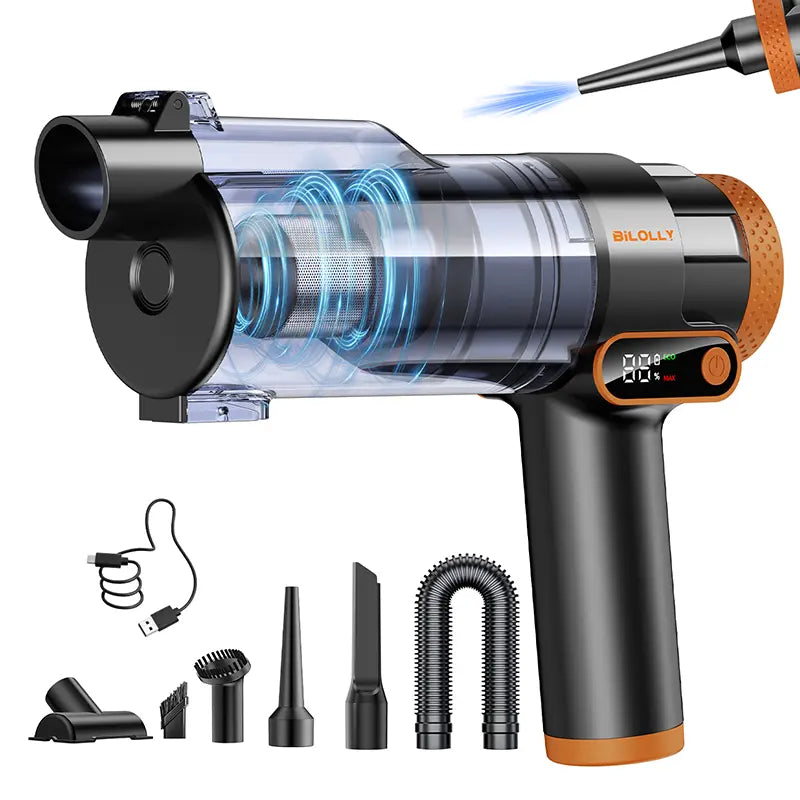 Cordless handheld vacuum and air duster