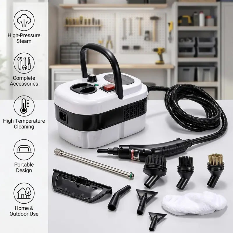 【Toolupgrade】2500W Portable Handheld Steam Cleaner - High-Temp Plastic Body Power Tool, Steam Cleaner for House, Car Detailing, Father'S Day Gift, Tools and Gadgets