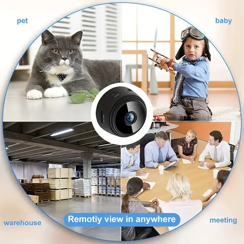 2026 New 3Pc Smart HD A9 Camera, 1080P Wide-Angle Lens, Night Vision, Motion Detection, APP Remote Control Viewing - Portable Indoor/Outdoor Car Interior Accessory for Pets