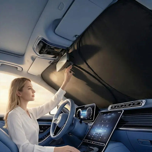 Car Front Windshield Sunshade - Easy-Install Interior Accessory, Car Sun Visor with UV Protection, Sun-Proof, Windshield Guard, Solar Shield for Vehicle Temperature Reduction, Uv Protection Front Window